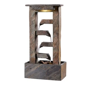 51046SL Channel Indoor Table Fountain with Green Finish, Rustic Style, 19" He... - Picture 1 of 6