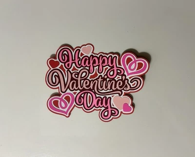 Happy Valentine’s Day Scrapbook Title Die Cut Paper Pieced - Image 1 of 3