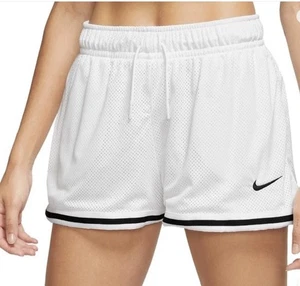 NWT Nike Women’s XS Sportswear Essential Mesh Mid Rise White Shorts DV7966-100  - Picture 1 of 19