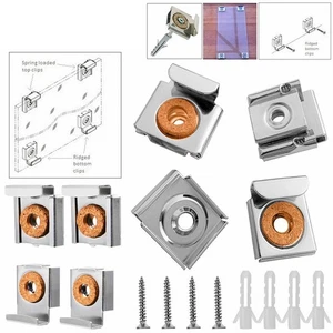 Glass Bracket Glass Bracket Screws Silver 4pcs Easy To Install Glass Bracket New - Picture 1 of 12