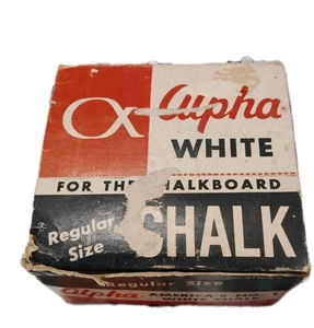 Vintage Anti-Dust Alpha White Blackboard Chalk- Weber Costello Box Chalk - Picture 1 of 6
