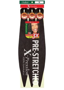 Outre X-Pression Braid - Pre Stretched Braid 52" 3X (5 Pack, JET BLACK 1) - Picture 1 of 6