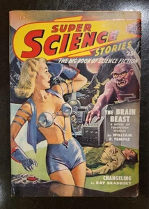 Super Science Stories Band 5 Nr. 33 Juli 1949 USA Edition Bradbury Alien GGA cvr - Bild 1 von 4