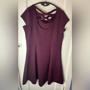 Maroon A-Line Dress NWT New size large Purple Plum Maurice’s L - Picture 1 of 5