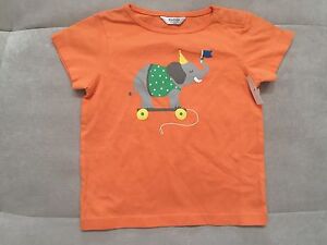 New Girl Baby Boden Shirt Size 3-6 Month  Orange With Elephant