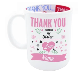 Sister Custom Personalised Coffee Tea Gift Mug For Birthday Christmas Keepsake - Picture 1 of 5