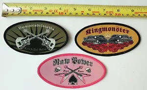 Set 3 Patches Sew on Applique Patch Rock Skull Cars para motociclistas chaqueta GRATIS - Imagen 1 de 4