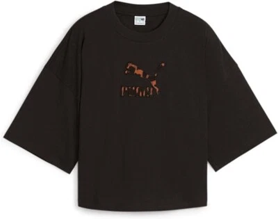 Auténtica Camiseta PUMA Classics Kitten Logo Relleno Puma ~ Blanco y Negro ~ NUEVA Foto 1 de 4