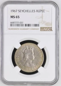 Seychelles 1 Rupee 1967 NGC MS 65 - Picture 1 of 2