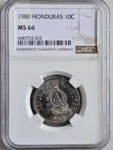 Honduras 10 Centavos 1980 NGC MS 66 - Picture 1 of 2