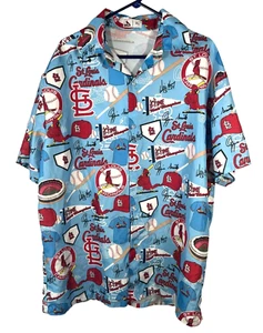 St. Louis Cardinal's MLB Basebal Men's Short Sleeve Button Up Shirt Polyester XL - Picture 1 of 5
