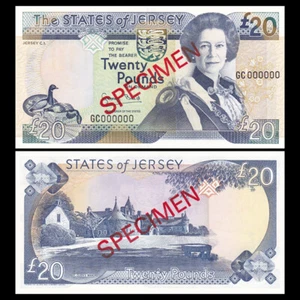 Jersey 20 Pounds, ND(1993), Specimen, Pick#23S, Elizabeth II, UNC - Picture 1 of 1