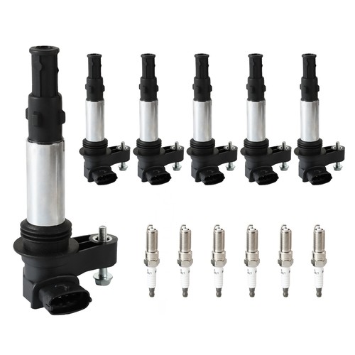 6x Ignition Coils + 6x Spark Plugs For Cadillac SRX CTS STS GMC Acadia ...