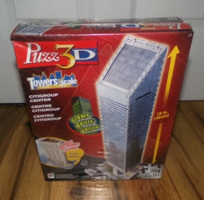 Rompecabezas Wrebbit 3D Citigroup torre central y rompecabezas plano adicional brilla en la oscuridad Foto 1 de 3