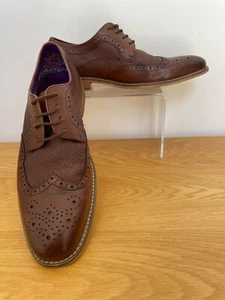 Paolo Vandini Mens Leather Brogue Smart Shoes Tan Brown 9 UK 43 EU - Picture 1 of 19