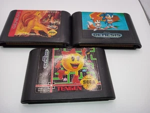 Bundle Of 3 Sega Genesis Games The Lion King Sonic The Hedgehog 2 & Ms Pacman - Picture 1 of 10