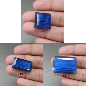 Natural Untreated Blue Rainbow Flashing LABRADORITE Gemstone Normal Cut Cushion - Picture 1 of 4