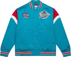 Mitchell & Ness Detroit Pistons NBA Heavyweight Satén Chaqueta - Universidad - Imagen 1 de 5