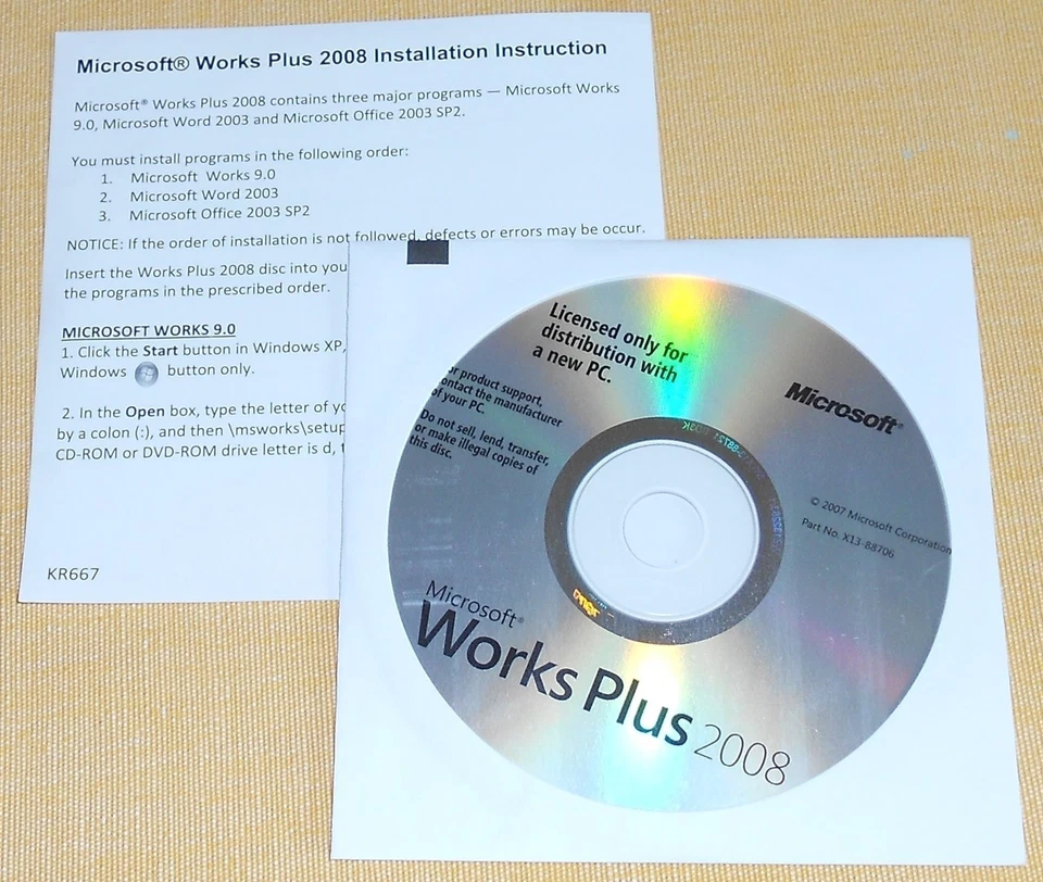 Works Plus 2008, Works 9.0, Office 2003, English Voll Version Englisch - Bild 1 von 1