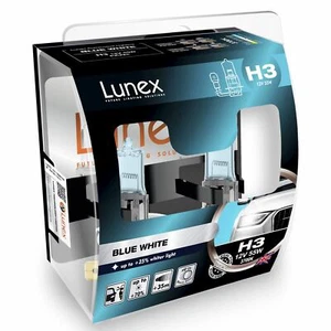 Lunex H3 Blue White Halogen - Scheinwerferlampen Weiß Blau Lampe Set - Picture 1 of 1