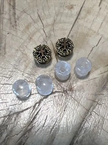 5 Pairs of 0g plugs. mountain crystal plugs & tunnels and brass plugs - Picture 1 of 1