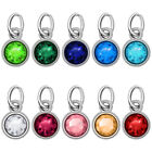  24 Pcs Birthstone Charms for Necklace Stainless Steel Pendant