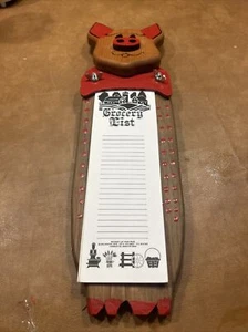 Wooden Pig Grocery List Holder Very Cute - Picture 1 of 5