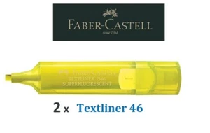 Faber Castell 57-154607 Textliner Super Fluorescent YELLOW 2 Highlighters J76 - Picture 1 of 1
