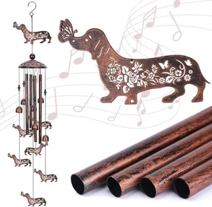 Wind Chimes for Outside, Metal Dog Windchimes for Women Men, Pet Dachshund Dog - Picture 1 of 6