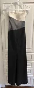 VTG Jessica McClintock Black Silver Sleeveless Maxi Cocktail Formal Gown SZ 6 - Picture 1 of 10