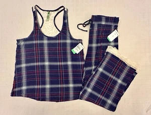 Honeydew Intimates Twilight Plaid Women’s Pajama Set Racer Back Lace Trim XL New - Picture 1 of 13