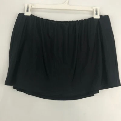 Island Escape Womens Size 20W Skirtini Swim Skirt Black Attached Bikini Bottoms - Image 1 of 4