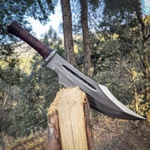 Custom Handmade D2 Werkzeugstahl Full Tang Jagd Bowie Messer mit Lederscheide - Bild 1 von 5