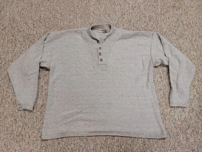 Vintage Fieldmaster Sweater Mens 2XL Grey Pullover Henley Fisherman Made In USA - Image 1 of 4