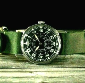 Pobeda ZIM Pilot Laco watch 33 mm Vintage soviet mechanical wrist mens USSR - Picture 1 of 12
