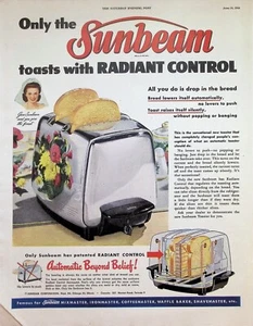 VINTAGE 1950s Print Ad ~ Sunbeam Toaster ~ Automatic Beyond Belief! - Picture 1 of 1