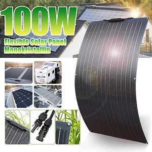 100w 12v/18v Mono Flexibles Solarmodul SolarPanel Für Wohnwagen/Camping/Zuhause - Bild 1 von 10