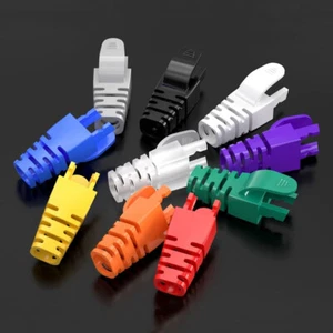 RJ45 Connector Boot Cat5e Cat6 Ethernet Network Patch Cable Ends Cover 12 Colors - Picture 1 of 24