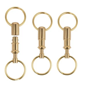 3pcs Brass Quick Release Keychian Detachable Pull Apart Key chain Key Rings - Picture 1 of 5