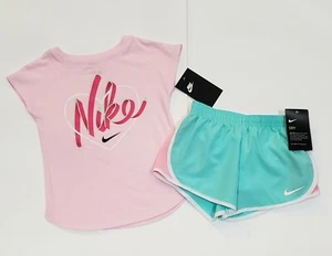 NIKE Girl's Size 5 Shirt & Shorts 2 Piece Set: NWT - Picture 1 of 3