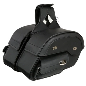 Milwaukee Leather MP8305 Medium Black PVC Cruiser Style Slant Pouch Throw Over - Foto 1 di 6