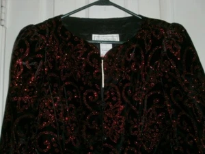 NEU Vintage Scott McClintock Gr. 8 rot schwarz Glitzer Jacke TOP WEIHNACHTEN Nachlassfund - Bild 1 von 6