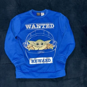 Star Wars Long Sleeve Sweater Size 7 Boys Blue With Yoda - Picture 1 of 3