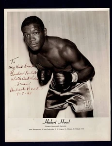 SEHR SELTENES CHICAGO Boxer HUBERT HOOD 1945 signed Boxfoto LIBERTY MISSISSIPPI - Bild 1 von 1