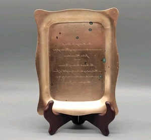 Antique 1922 Copper Tray Wedding Invitation New Jersey Reverse Print 5" x 6.5" - Picture 1 of 8