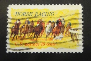 US Scott # 1528, Horse Racing, 1974 10¢ Stamp - used (588) - Picture 1 of 2