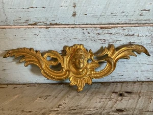 ANTIQUE FRENCH ORMOLU /ART NOUVEAU /LADY WINGS / FURNITURE HARDWARE SALVAGE - Picture 1 of 7
