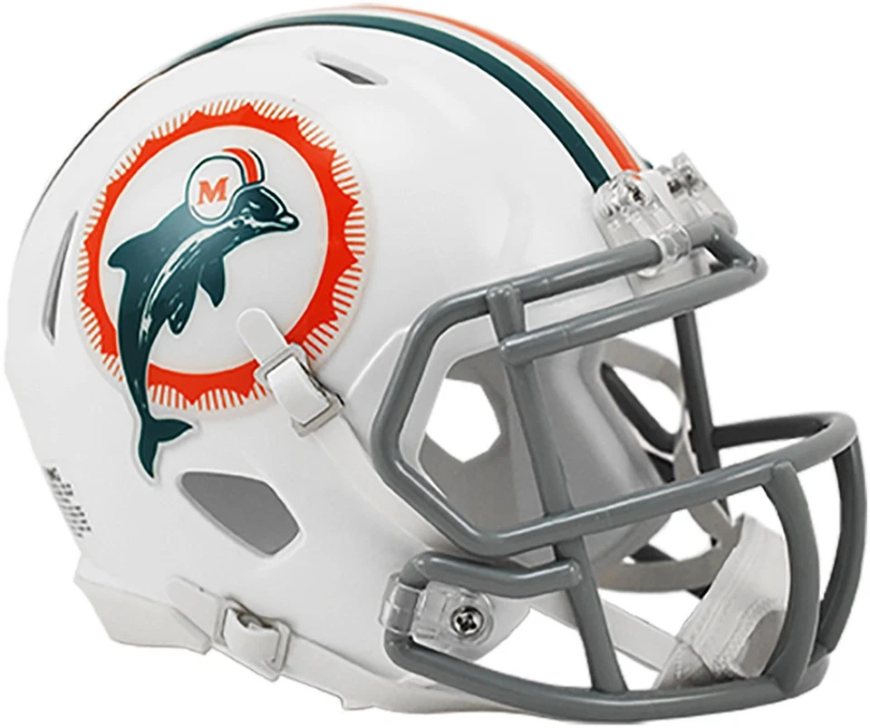 Minicasco de velocidad retroceso Miami Dolphins Riddell 1972 Foto 1 de 1