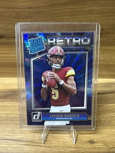 2024 Panini Donruss Jayden Daniels RC Retro Rated Rookie Blue Shock #11 ROY - Picture 1 of 2