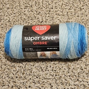 Red Heart Super Spar Garn Ombre 10 Oz.  Shades of Teal Medium #4 Gewicht - Bild 1 von 5